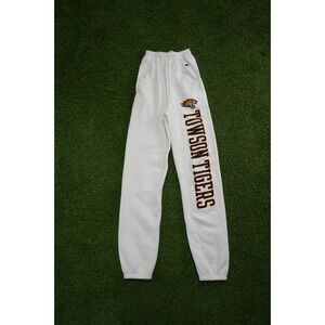 Champions Towson Tigers Football Team Pants Mens XS White Tapered Leg Drawstring